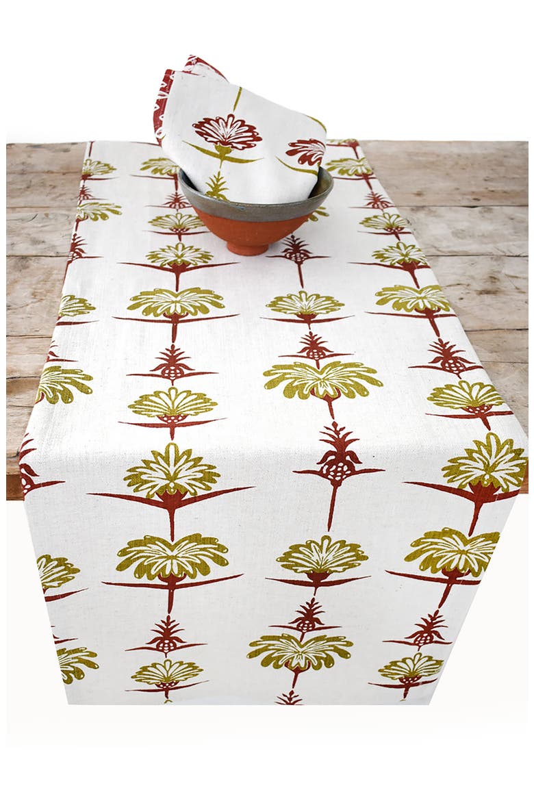 Tropical Garden Table Runner, Alternate, color, CRIMSON AND CHARTREUSE