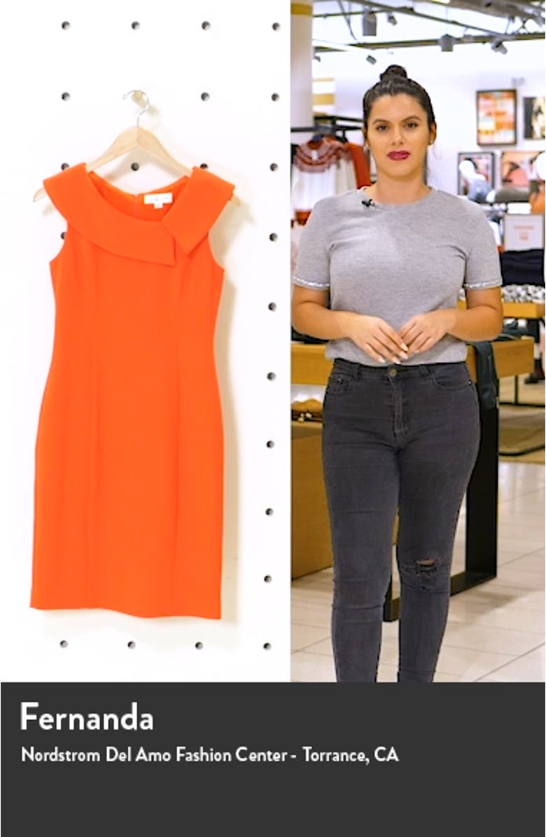 Envelope Collar Crepe Sheath Dress, sales video thumbnail