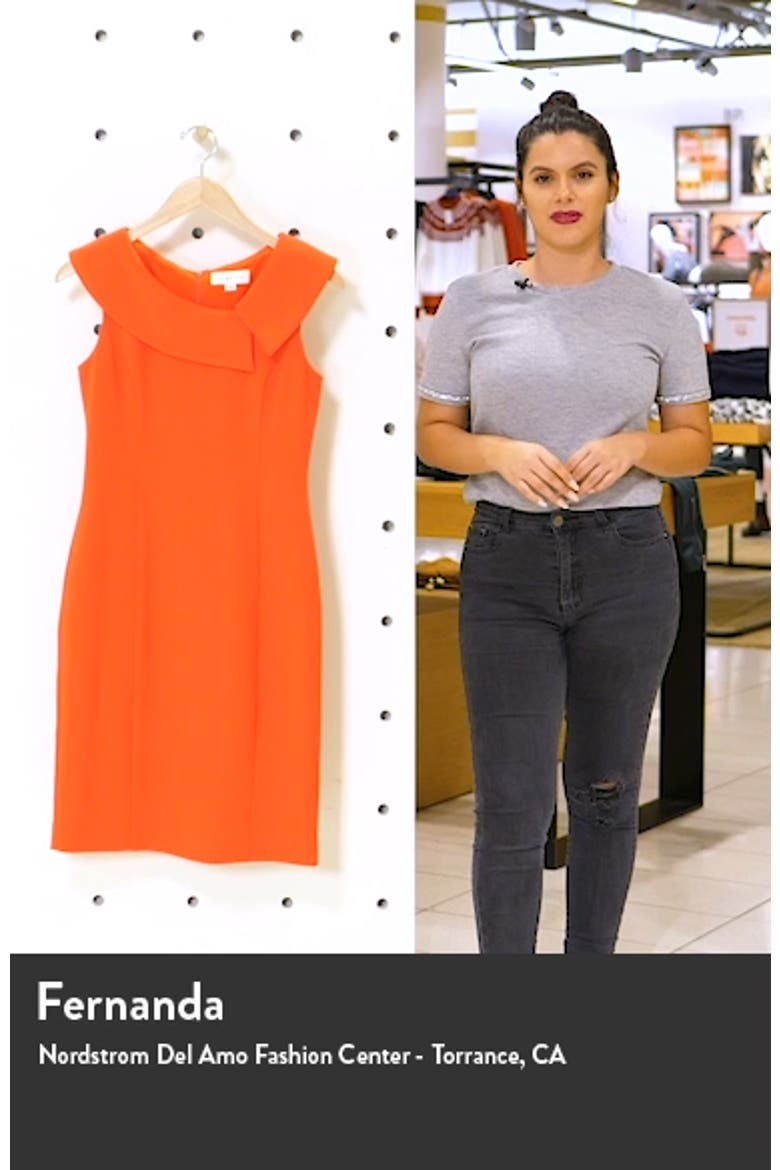 Envelope Collar Crepe Sheath Dress video