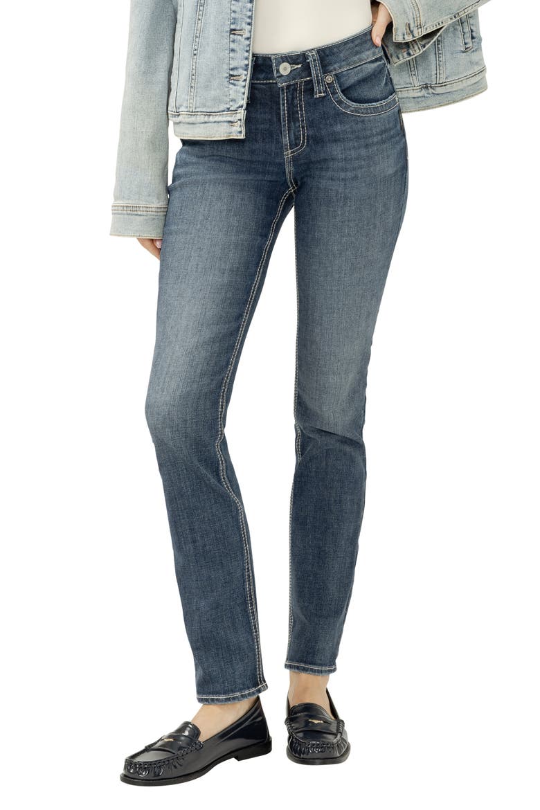 Suki Curvy Mid Rise Straight Leg Jeans, Main, color, HARGRAVE