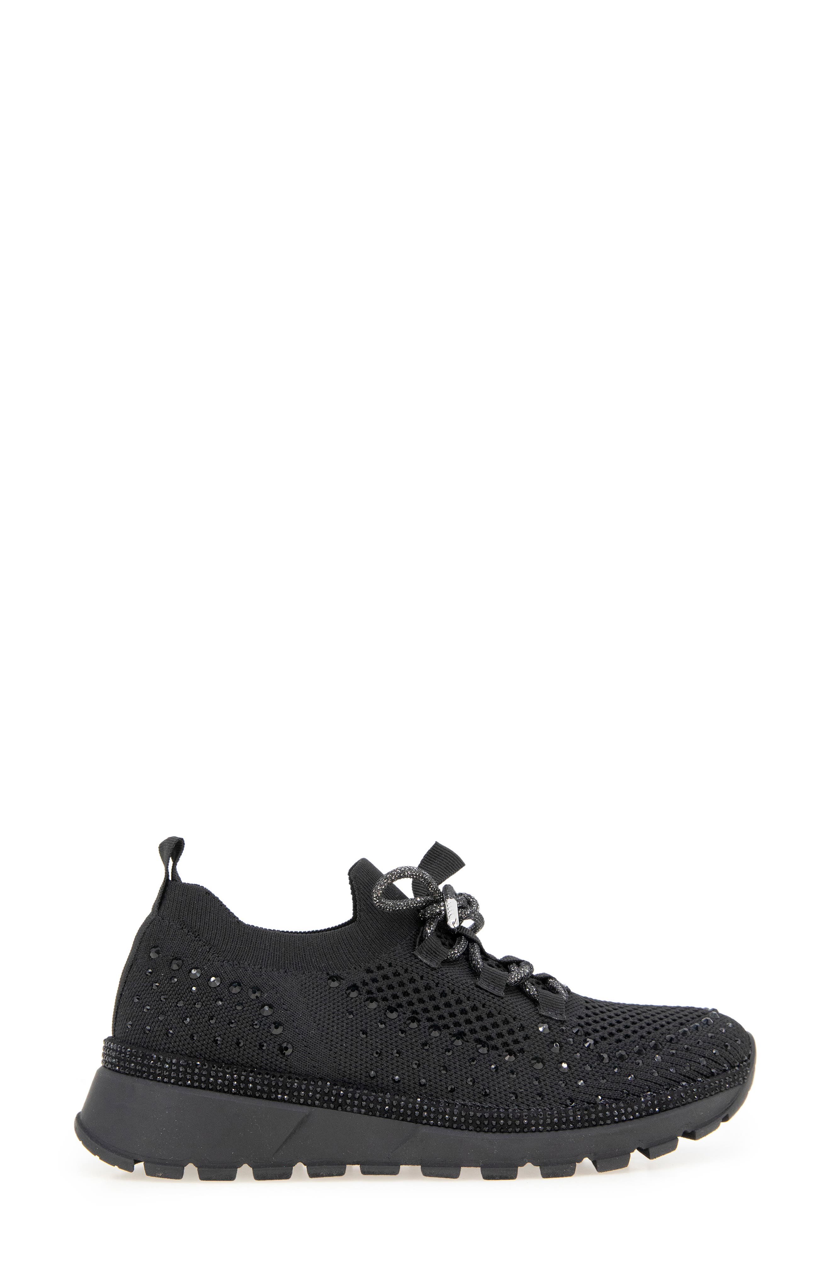Reaction Kenneth Cole Kacey Rhinestone Knit Sneaker, Alternate, color, Black Knit