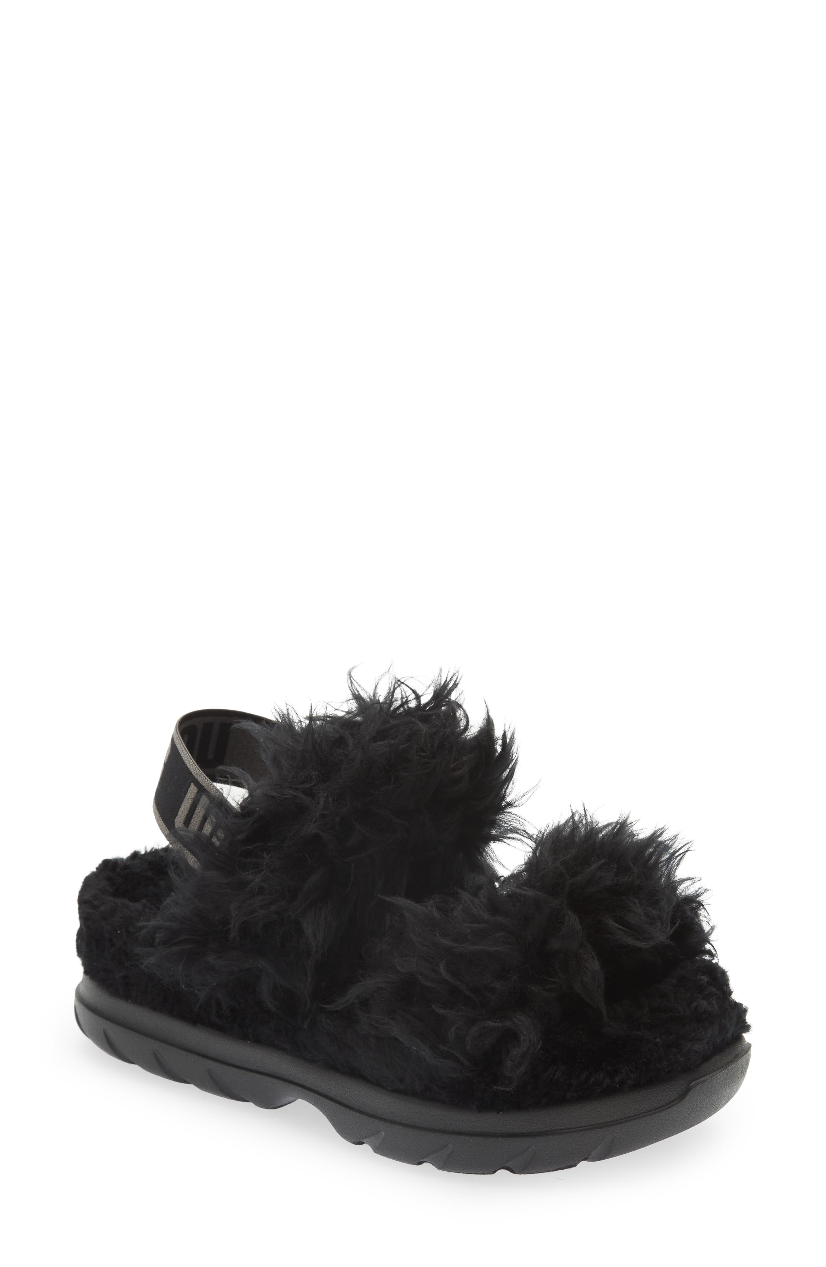 UGG<sup>®</sup> Fluff Sugar Faux Fur Sandal, Main, color, 
