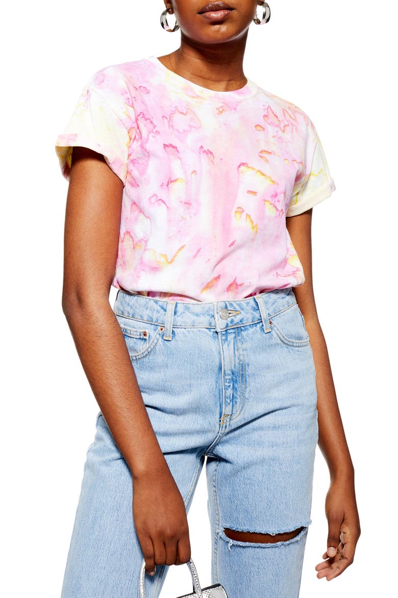 Tie Dye Tee, Main, color, PINK