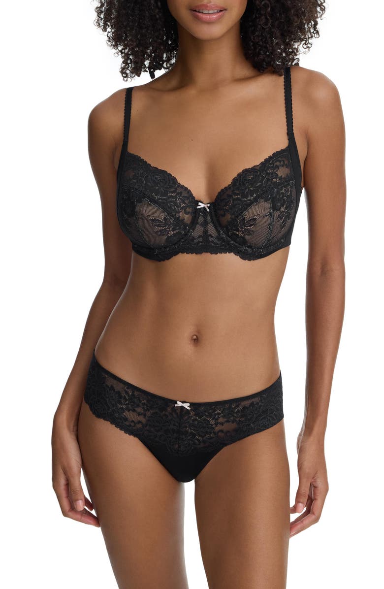 Skarlett Blue Captivate Full Coverage Unlined Lace Bra, Alternate, color, Black