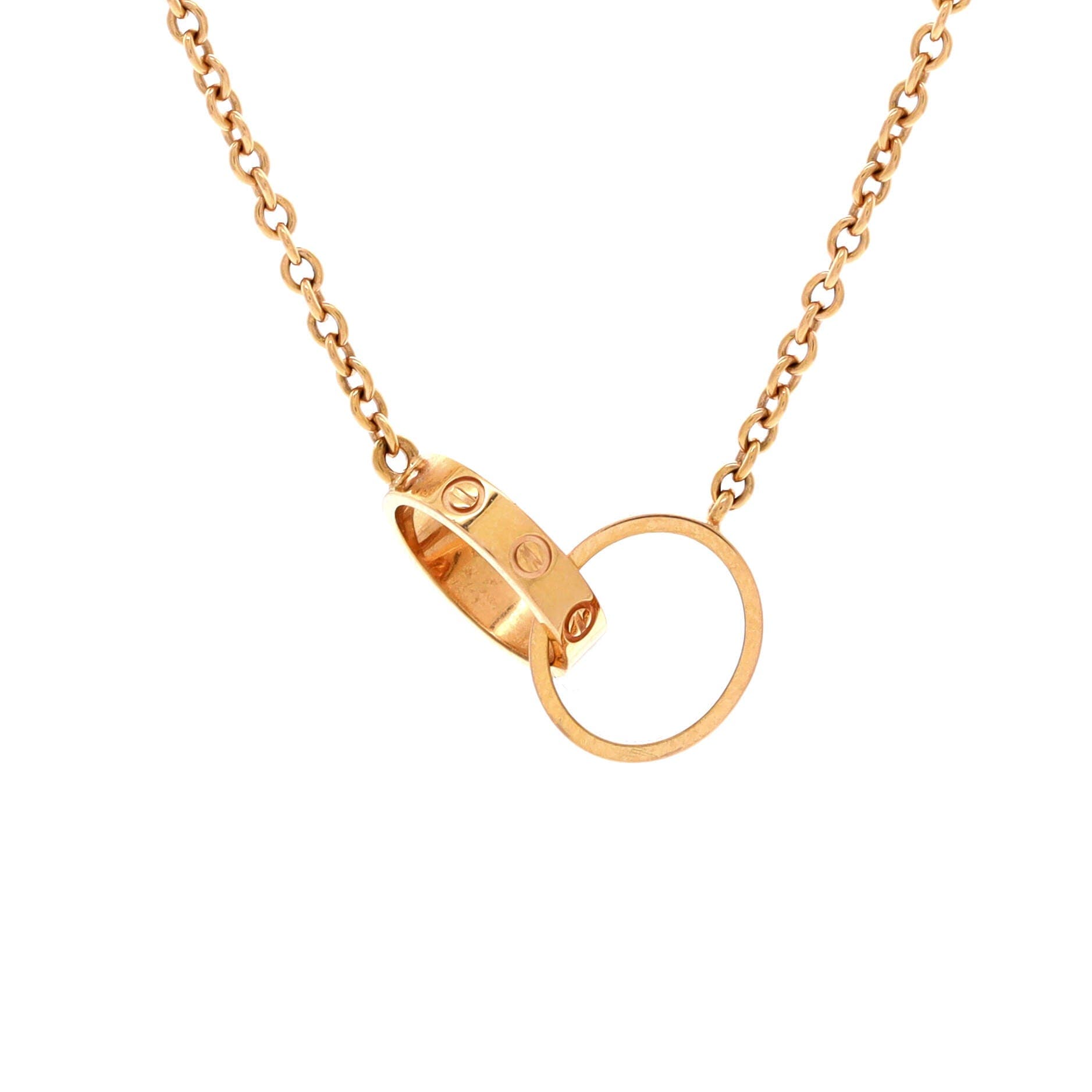 Love Interlocking Necklace 18K Rose Gold, Main, color, Metallic Gold