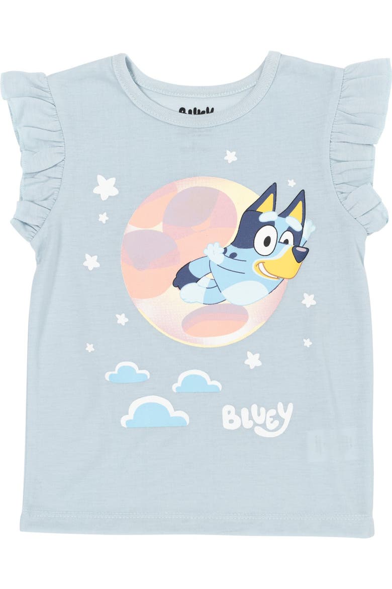 Tee and French Terry Shorts Set, Alternate, color, Bluey Starry Blue