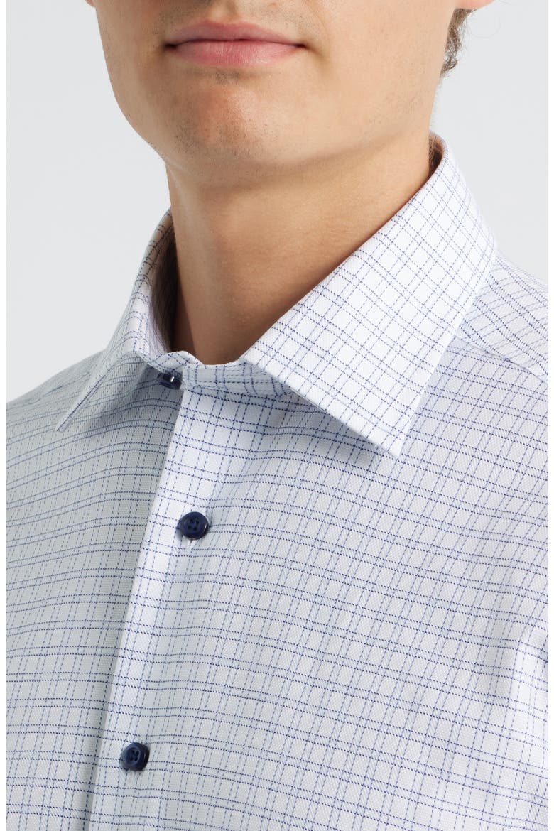 Regular Fit Dobby Check Dress Shirt, Alternate, color, WHITE/NAVY