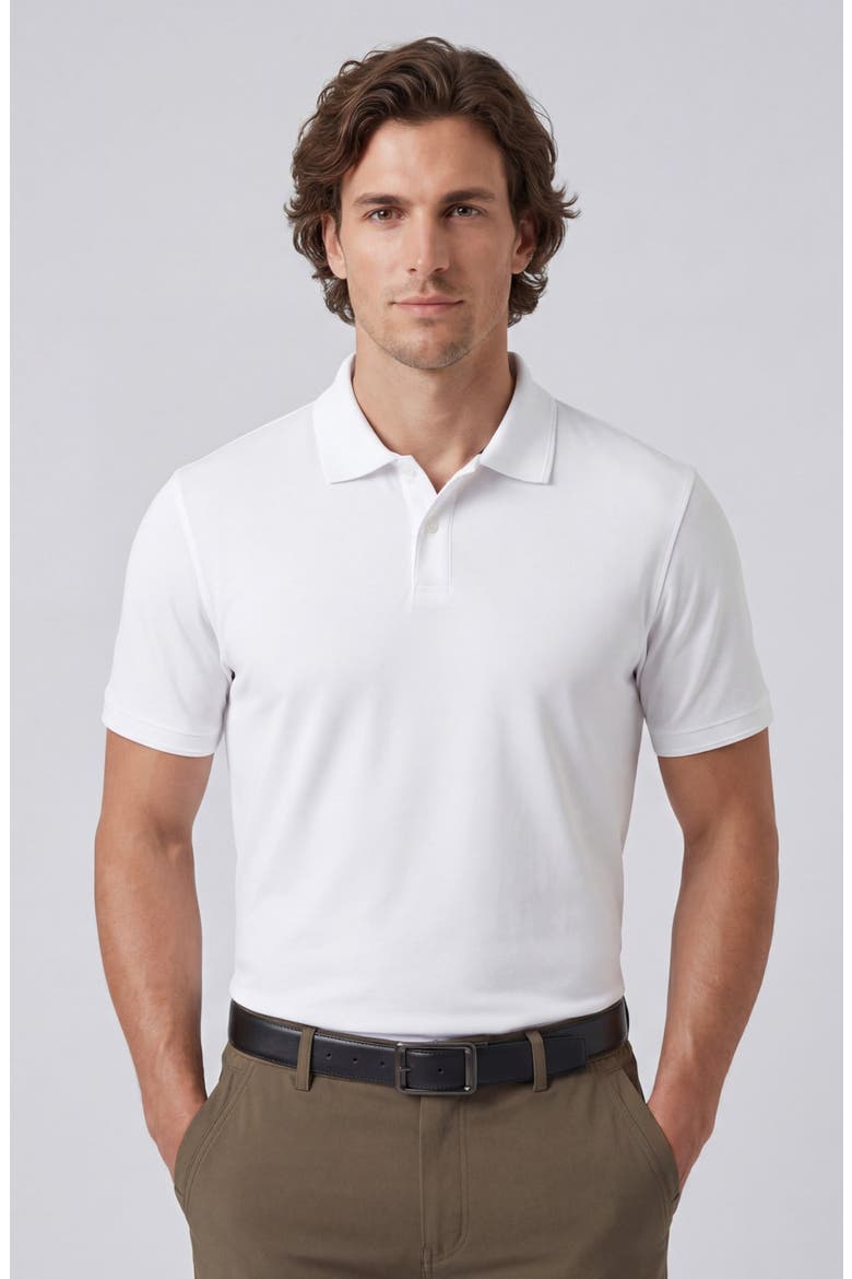 Clubhouse Pique Polo, Main, color, True White