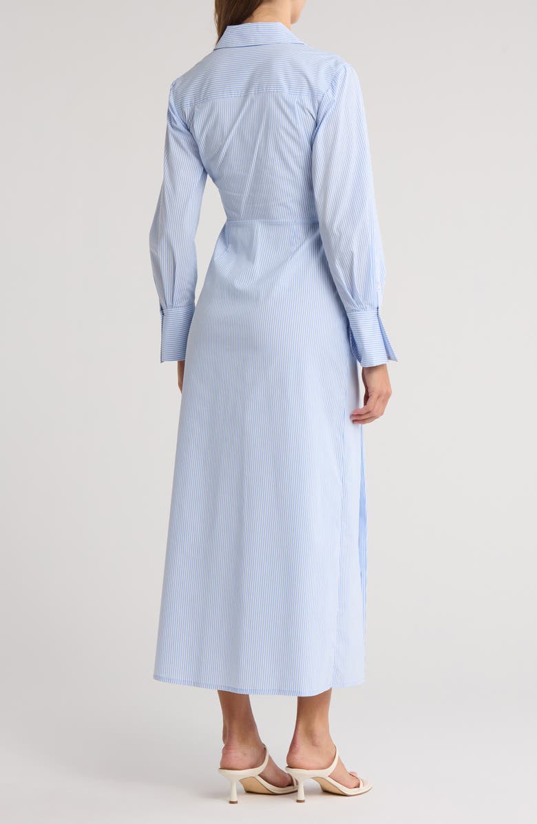 Simkhai Briar Stripe Long Sleeve Wrap Shirtdress, Alternate, color, Classic Blue Stripe