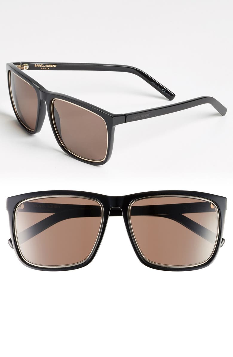 Saint Laurent 58mm Square Sunglasses, Main, color, 
