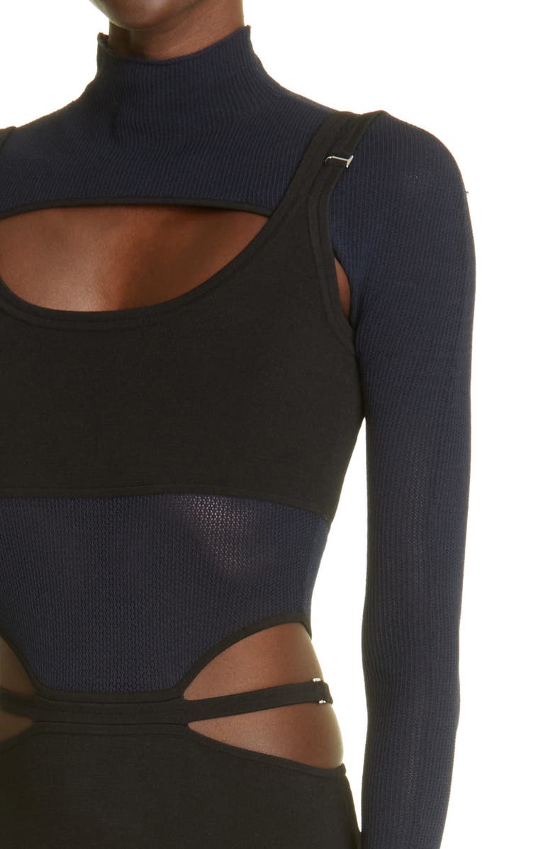 Dion Lee Mesh Underlay Long Sleeve Dress, Alternate, color,