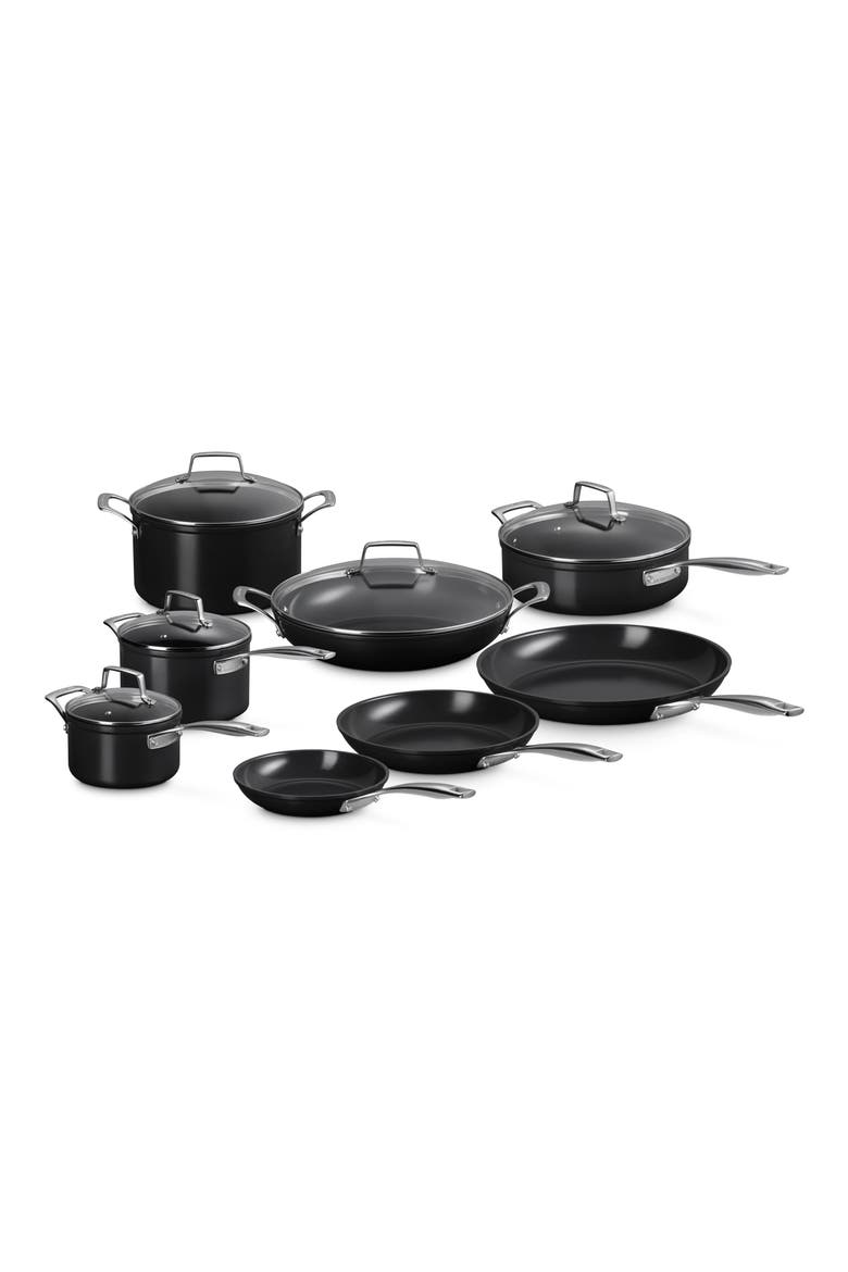 13-Piece Essential Nonstick Ceramic Cookware Set, Main, color, SILVER/BLACK