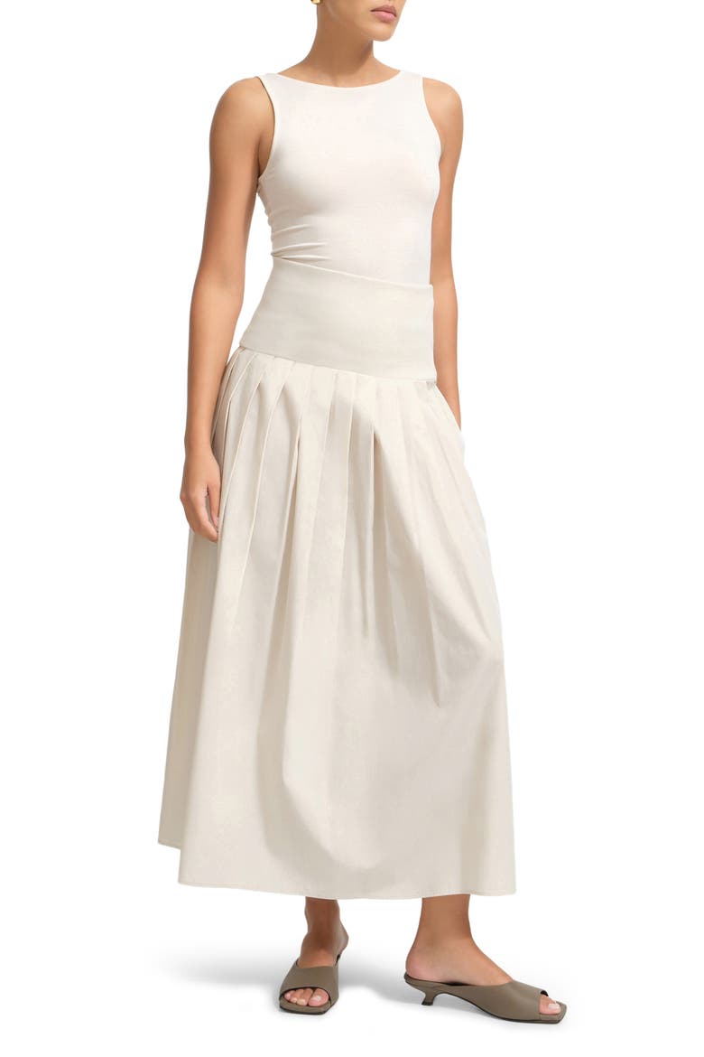 Kenmare Pleated Maxi Skirt, Alternate, color, CREAM
