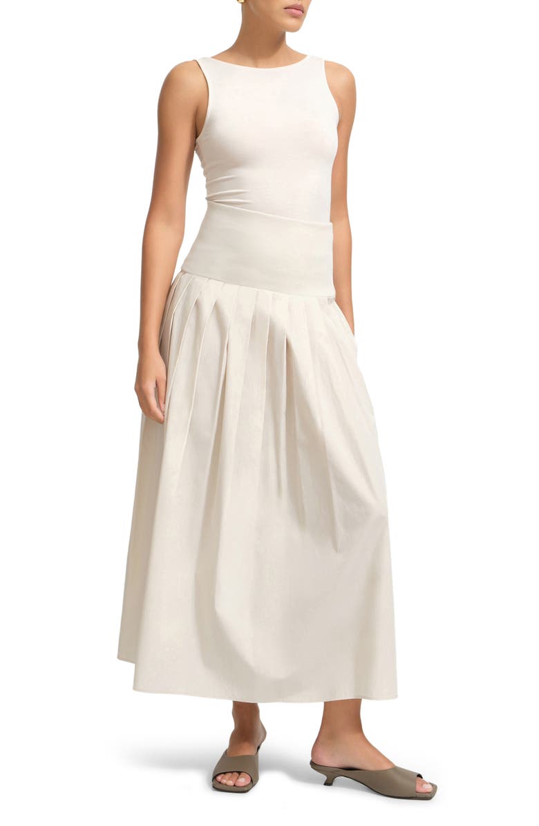 Marcella Kenmare Pleated Maxi Skirt, Alternate, color, Cream
