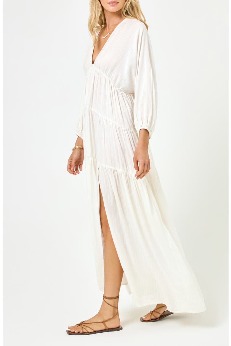 Eterna Tiered Cover-Up Maxi Dress, Alternate, color, CREAM