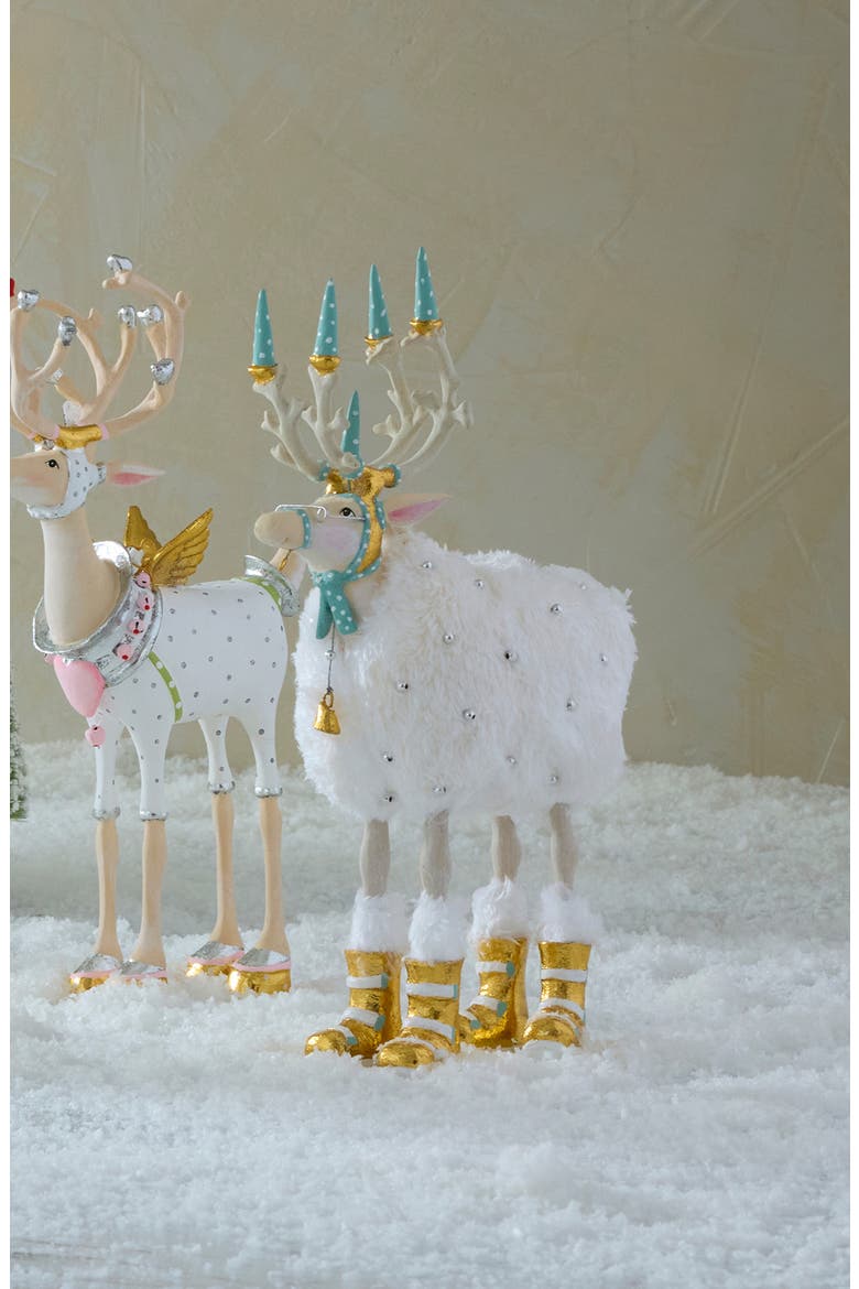 Patience Brewster Moonbeam Blitzen Reindeer Ornament, Alternate, color, WHITE