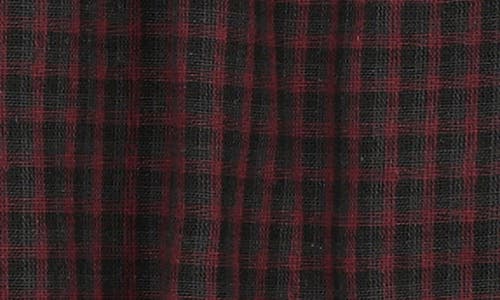 Maniere Manière Peter Pan Collar Plaid Bodysuit In Burgundy