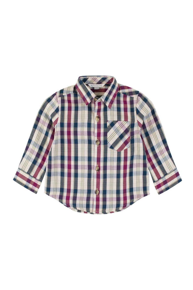 Toddler Boys Long Sleeve Button Down Shirt, Main, color, Rowan Plaid