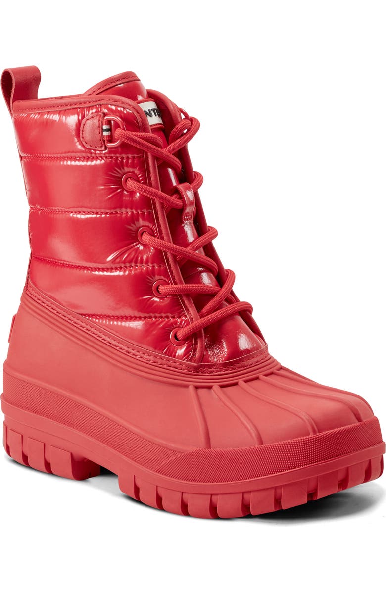 Hunter Stanly Insulated Waterproof Duck Boot, Main, color, Flashy Red