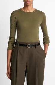 Vince Essential Long Sleeve Pima Cotton & Modal T-Shirt