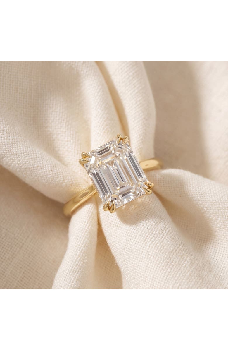 Bliss Diamond Certified 5Ct Emerald Cut Diamond Designer Engagement Ring Lab Grown 14k Gold, Alternate, color, 14K Yellow Gold