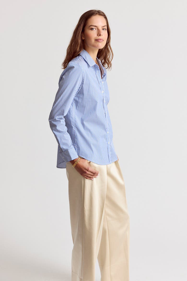 The Boyfriend Shirt, Alternate, color, Blue/White Stripe