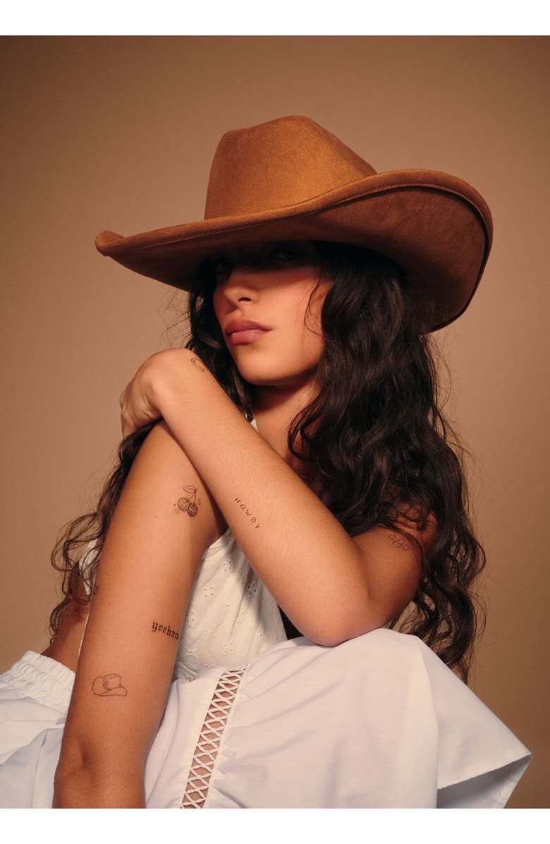 INKED by Dani Disco Cowgirl Temporary Tattoos, Alternate, color, Black