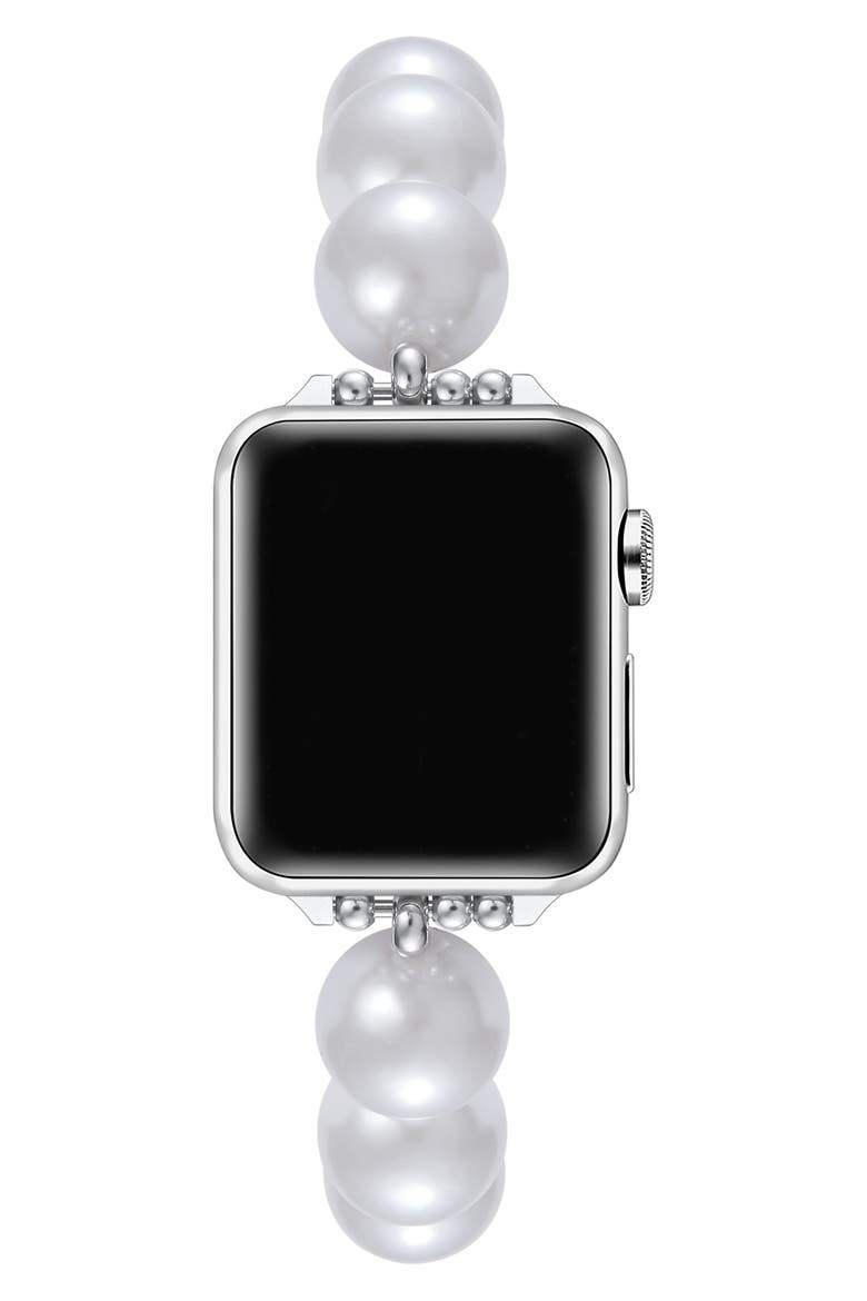 Violet Pearl Apple Watch® Bracelet Watchband, Alternate, color, WHITE