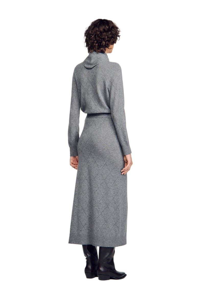 Pointelle knit maxi skirt, Alternate, color, Grey