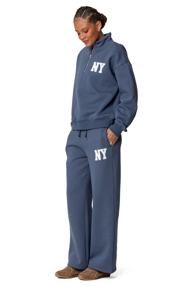 NY Quarter Zip Sweatshirt, Alternate, color, BLUE