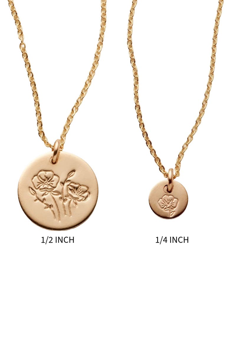 August Birth Flower Necklace, Alternate, color, Silver