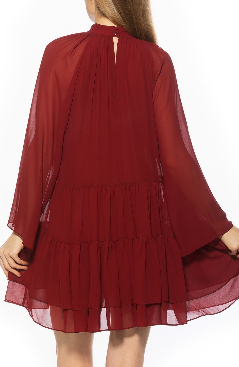 Alexia Admor Pamela Long Sleeve Shift Dress, Alternate, color, Burgundy