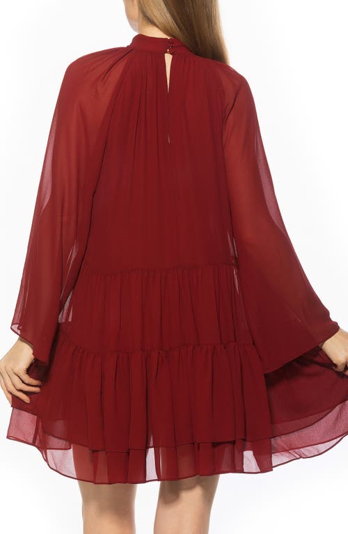 Alexia Admor Pamela Long Sleeve Shift Dress In Red