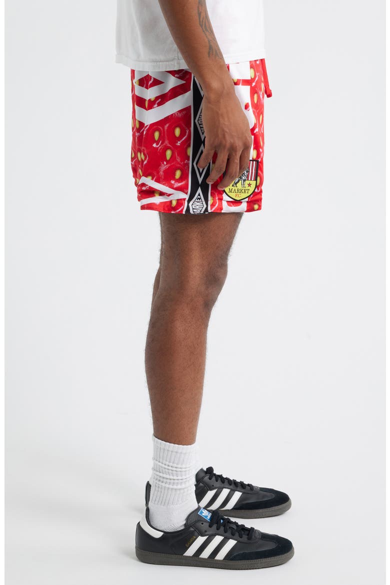 x Umbro Reversible Knit Drawstring Shorts, Alternate, color, BLACK/ VERMIL