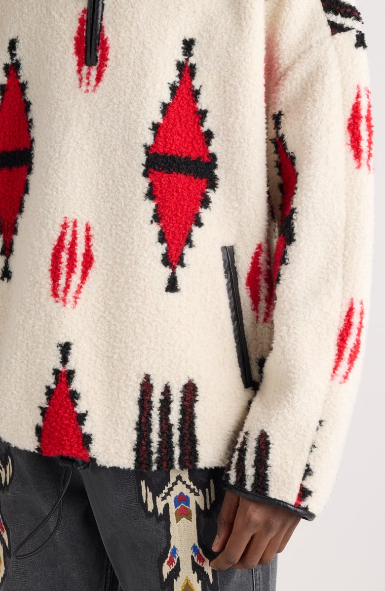 Isabel Marant Marlo Fleece Quarter Zip Pullover, Alternate, color, 