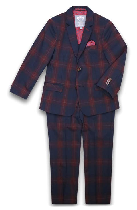 Kids' Mod Slim Fit Plaid Stretch Flannel Suit (Toddler, Little Kid & Big Kid)