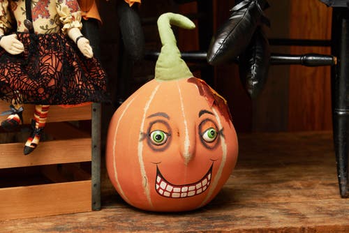 Gallerie Ii Victor Pumpkin Joe Spencer Gathered Traditions Halloween Art Doll Figure Door Stop In Multi