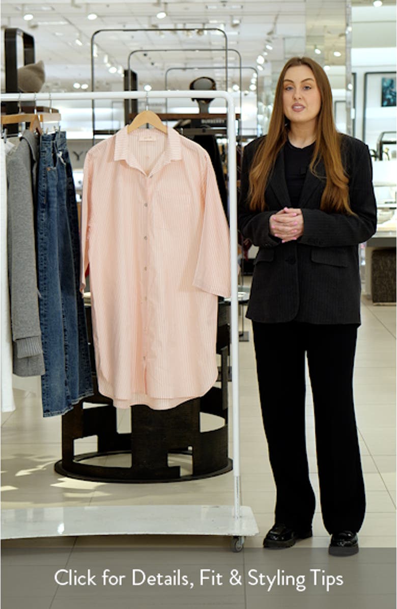 French Stripe Cotton Nightshirt, sales video thumbnail