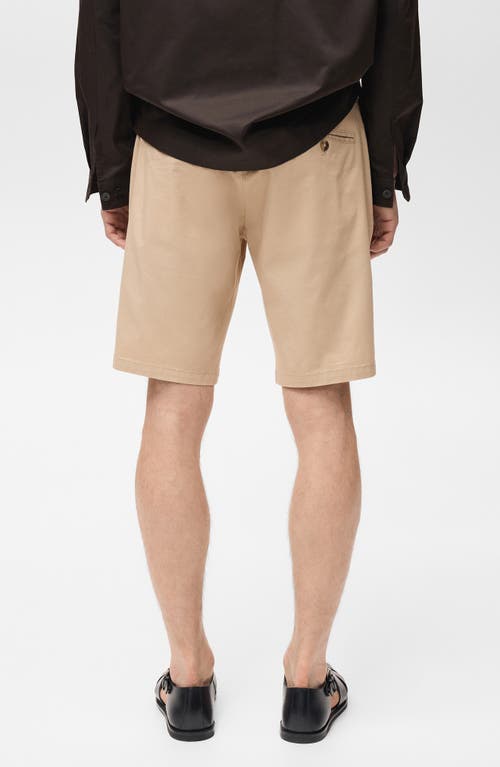 Mango Slim Fit Flat Front Bermuda Chino Shorts In Beige