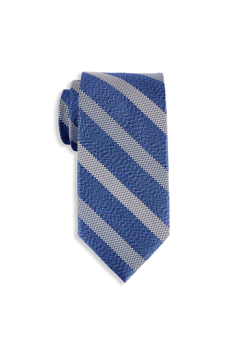 Michael Kors Big & Tall Jalan Striped Tie, Main, color, Navy