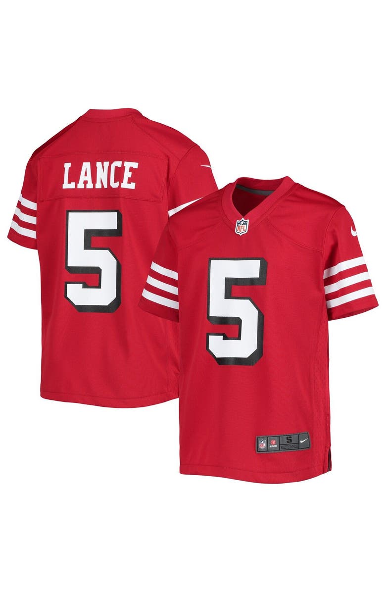 Nike Youth Nike Trey Lance Scarlet San Francisco 49ers Game Jersey, Main, color, 