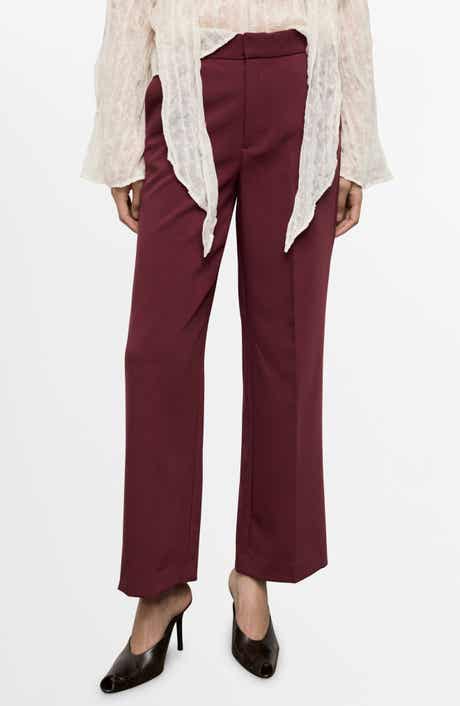 MANGO High Waist Straight Leg Pants