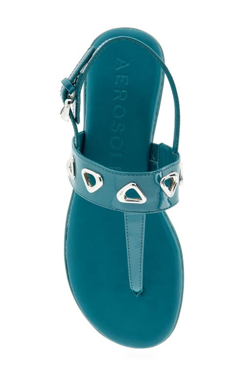 Shop Aerosoles Iago Slingback Sandal In Teal Patent Faux Leather