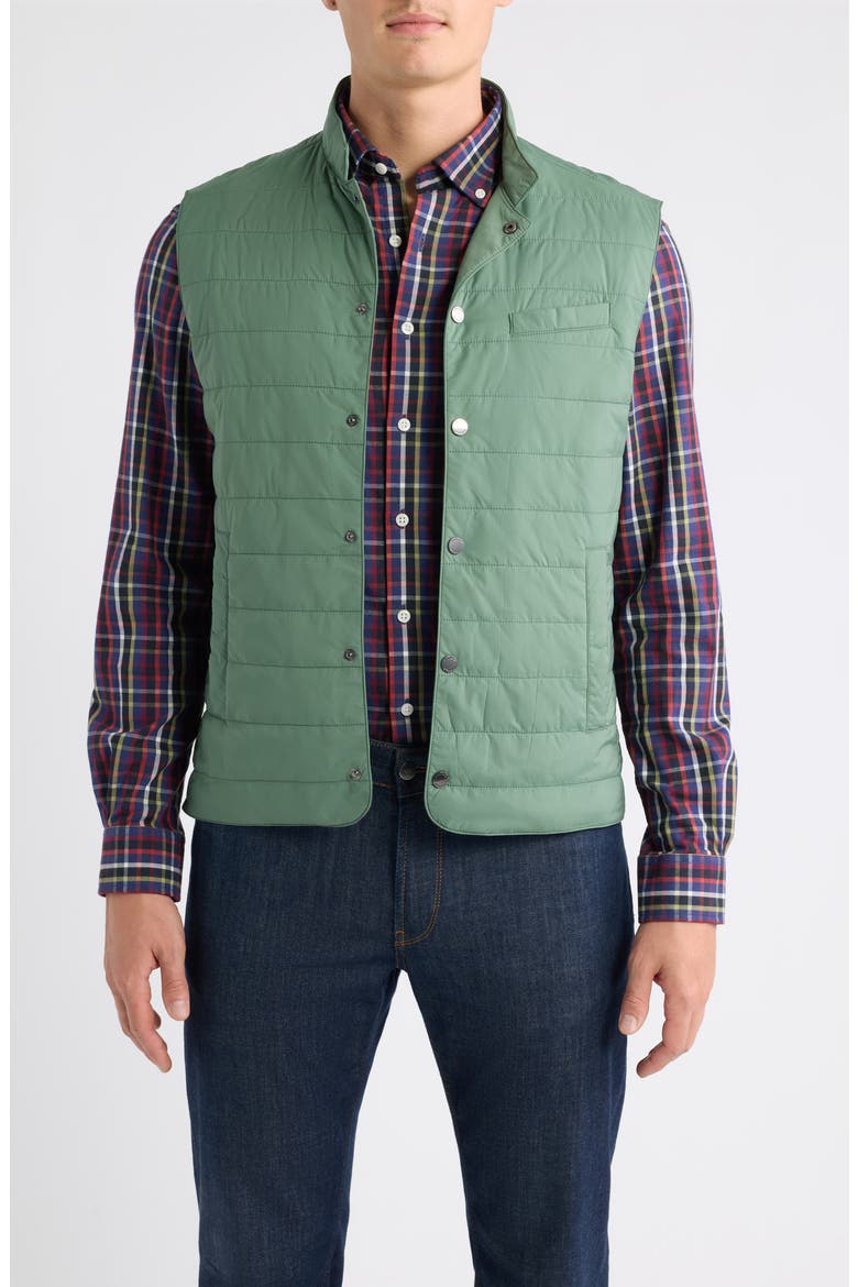 Bauer Quilted Water Resistant Snap-Up Vest, Main, color, KELP