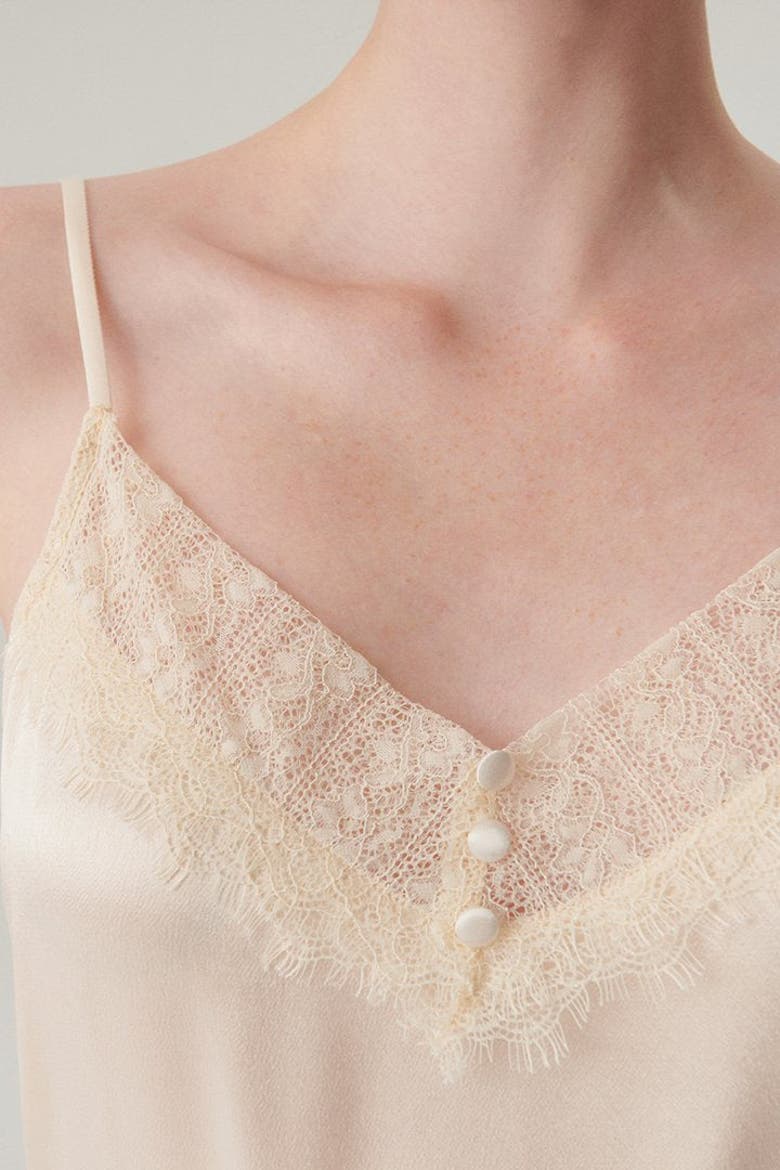 Adalynn Spaghetti Strap Blouse, Alternate, color, BONE