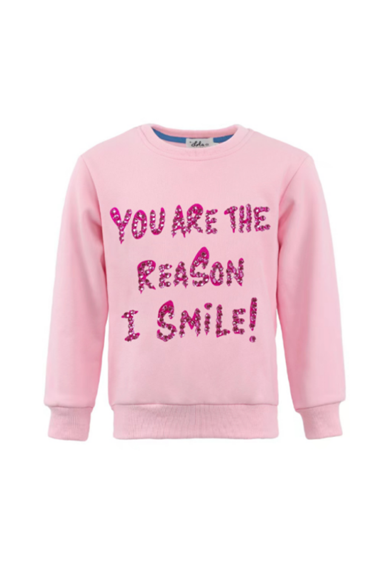 You Are The Reason I Smile Sweatshirt, Main, color, Pink