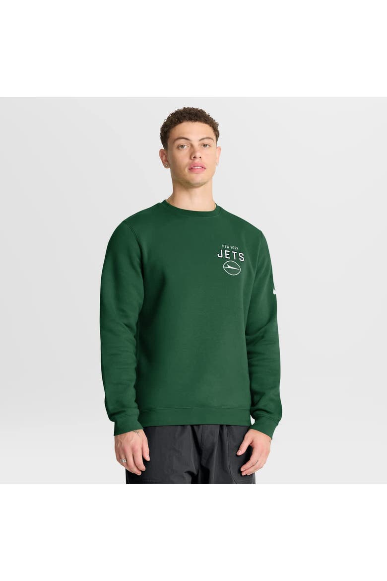Men's Nike Green New York Jets Primetime Club Fleece Pullover Sweatshirt, Main, color, Green