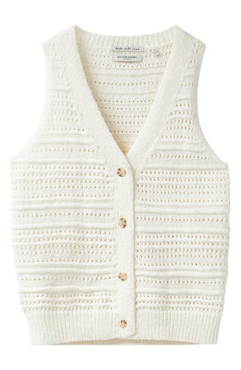 Scotch & Soda Open Knit Vest In White