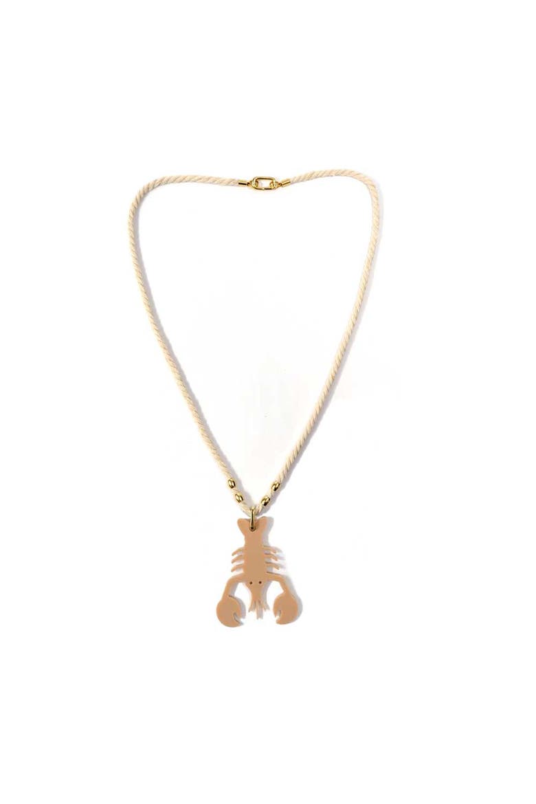 Rope Lobster Necklace, Main, color, Ivory
