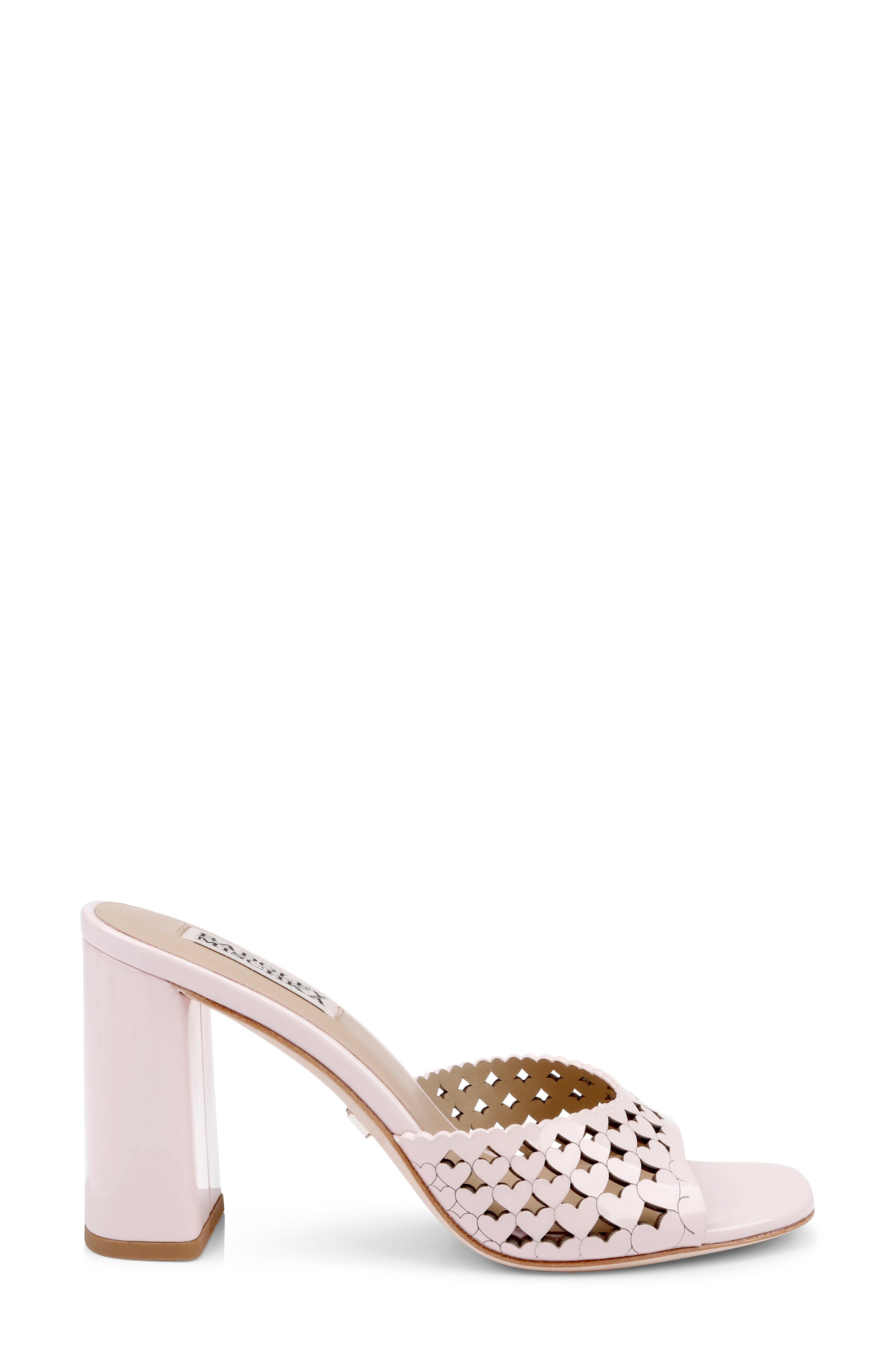 Omni Laser-Cut Heart Sandal, Alternate, color, PINK PATENT